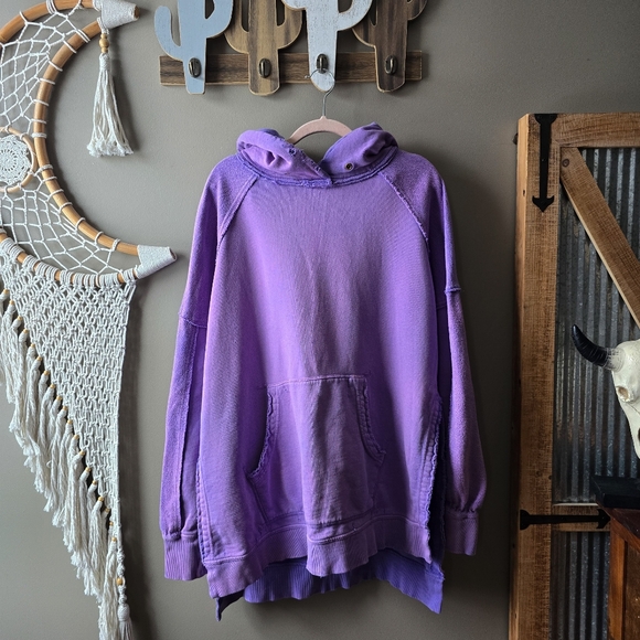 Free People Tops - Free People Zoe Oversized Pullover Hoodie Moonberry